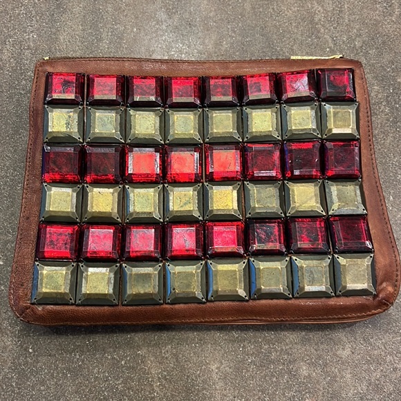 SALE! Tory Burch RareFind Leather Brown Red Bronze PurseWalletMagneticSnapZipper - Picture 5 of 16